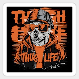 Thug Life Dog Design in Vibrant Colors Magnet